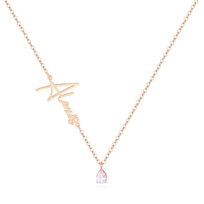 Collier avec pierre de naissance fait main