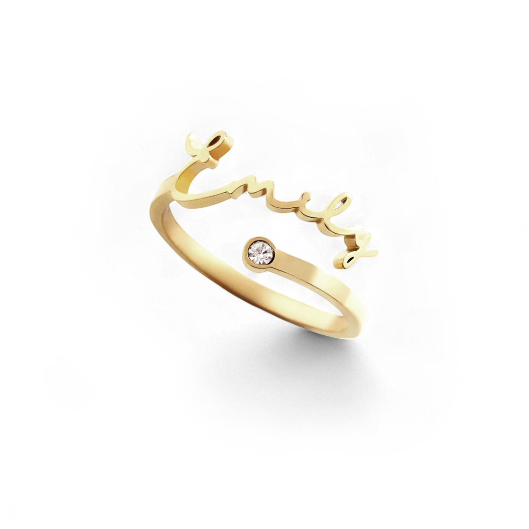 Bague avec pierre de naissance personnalisée