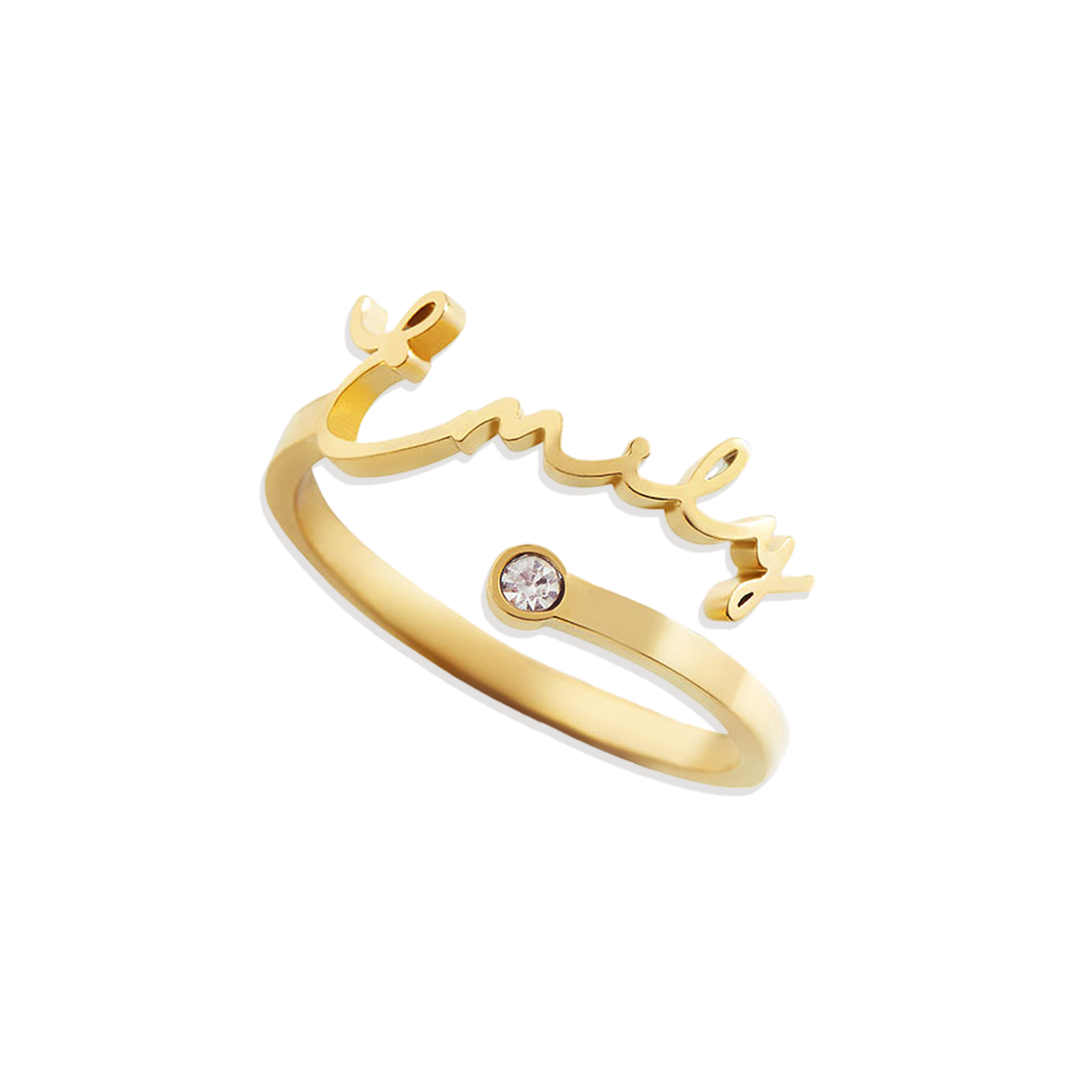 Bague avec pierre de naissance personnalisée