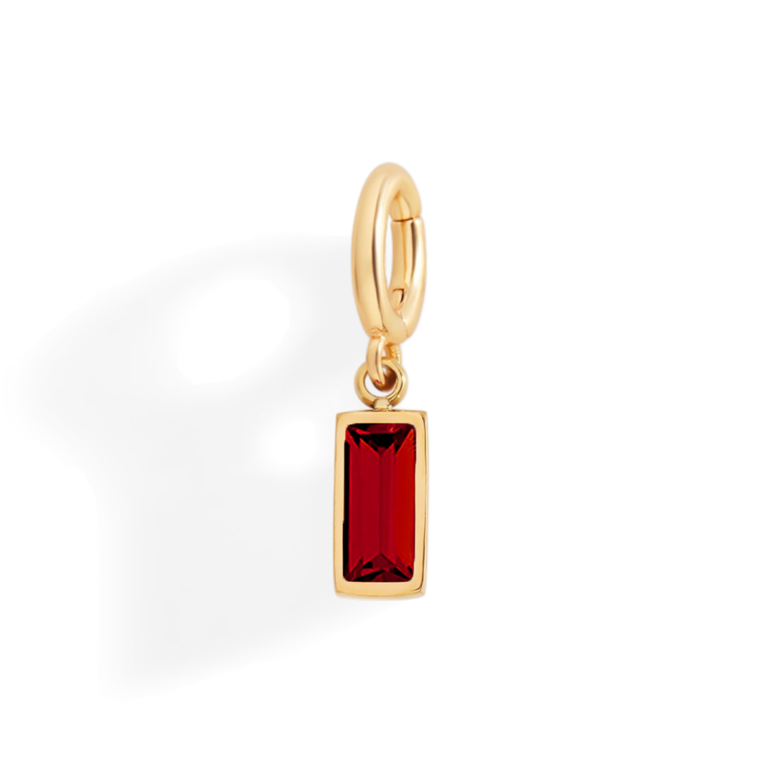 Charm con pietra di nascita baguette delicato