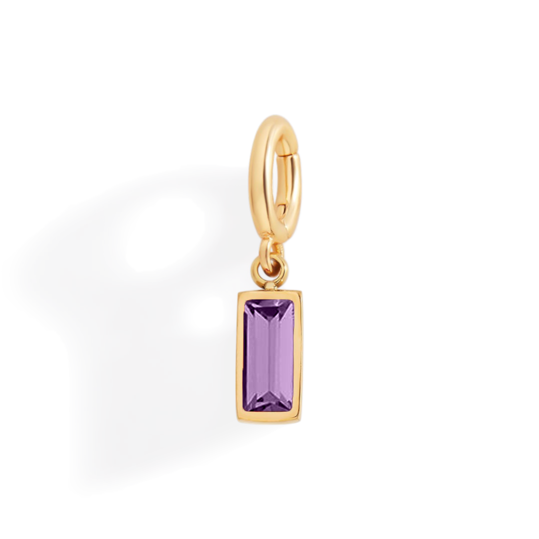 Charm con pietra di nascita baguette delicato