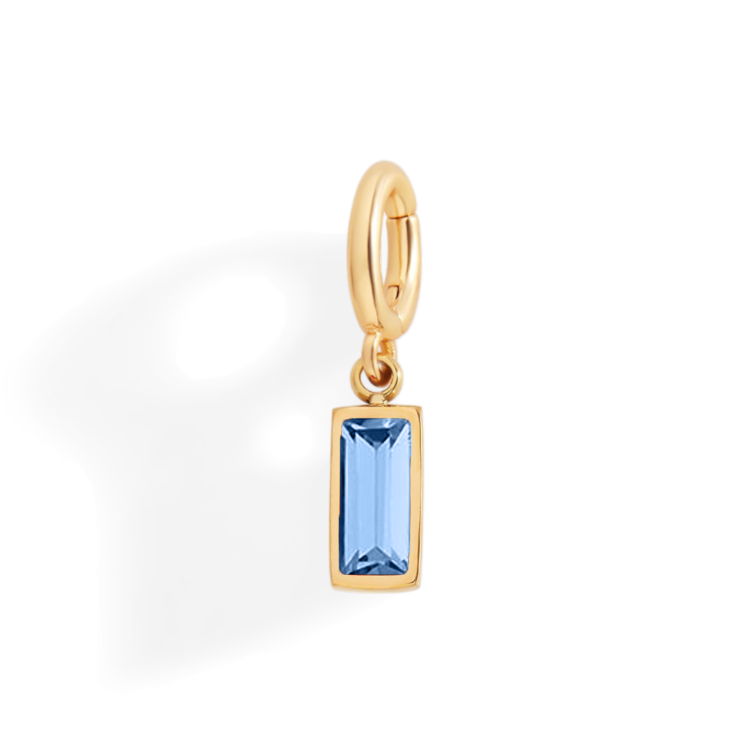 Charm con pietra di nascita baguette delicato
