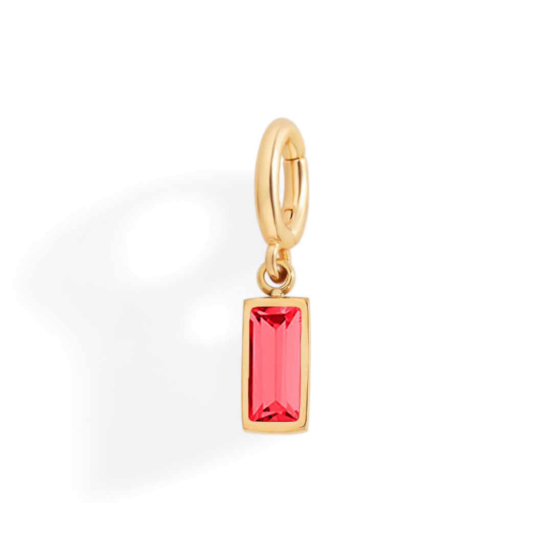 Charm con pietra di nascita baguette delicato