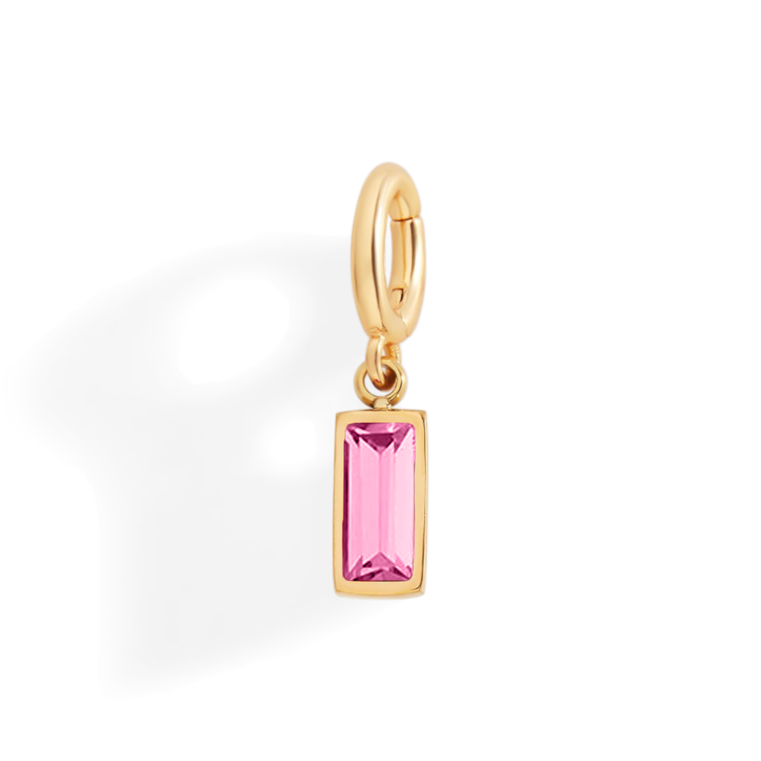 Charm con pietra di nascita baguette delicato