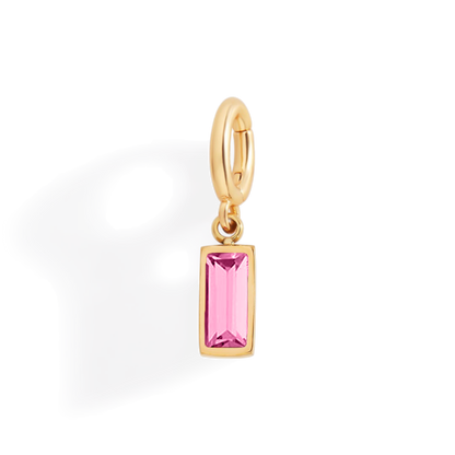 Charm con pietra di nascita baguette delicato