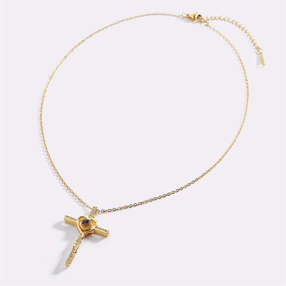 Collier photo cœur et croix
