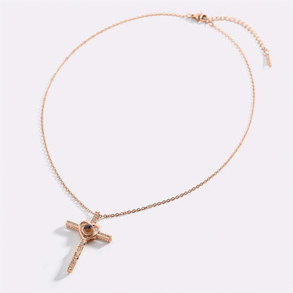 Collier photo cœur et croix