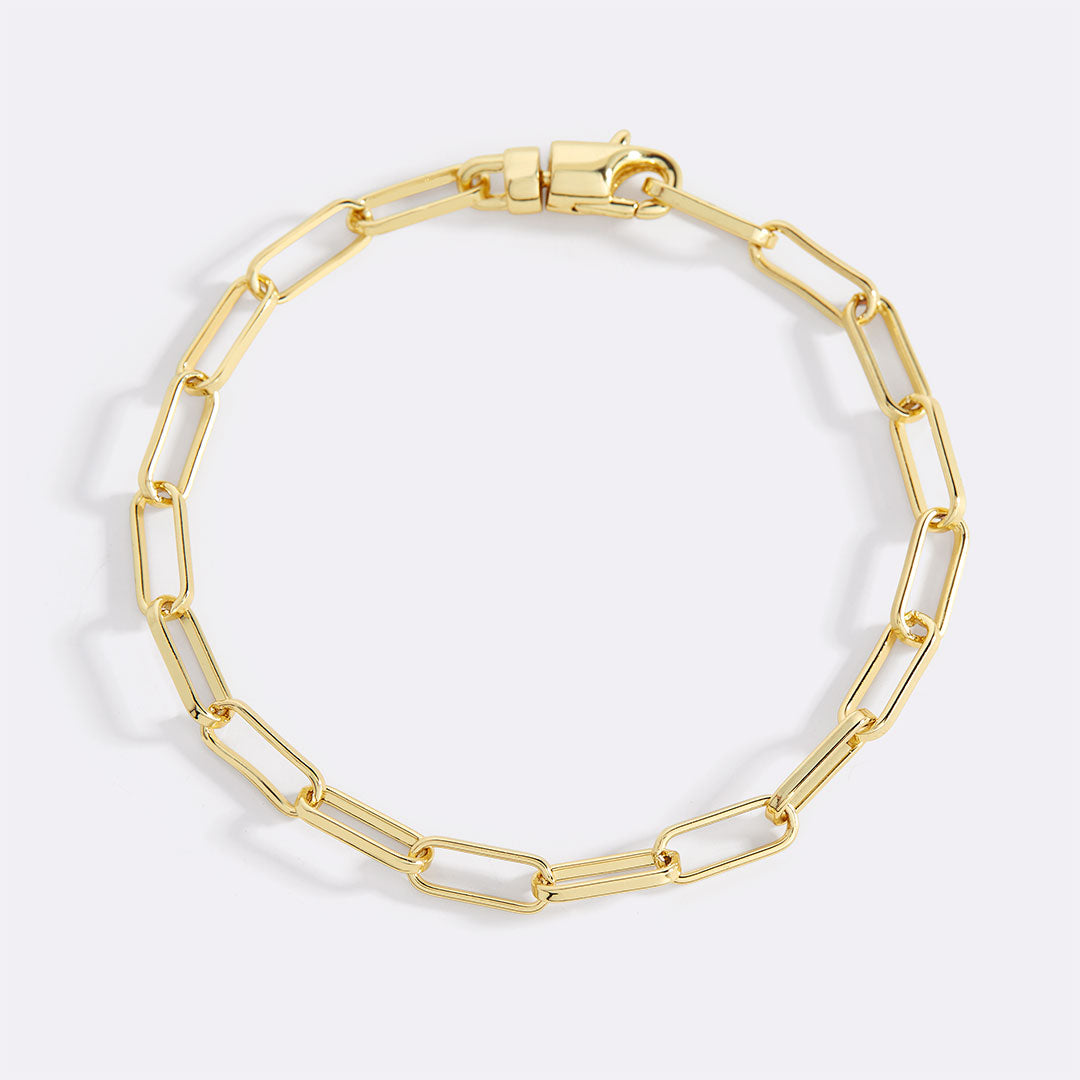 Bracciale a catena tipo paperclip a maglie aperte