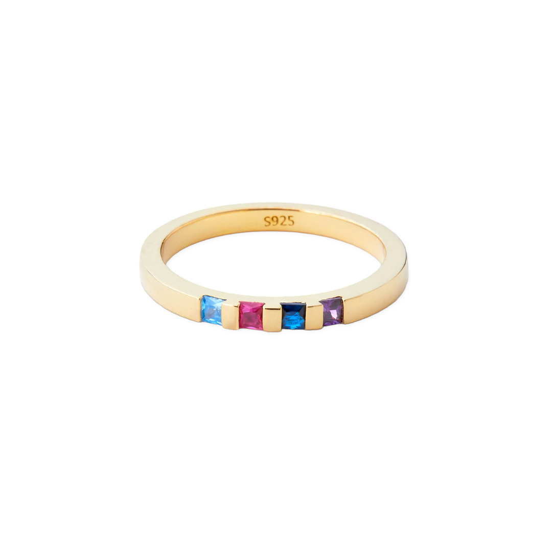 Bague avec pierre de naissance taille princesse
