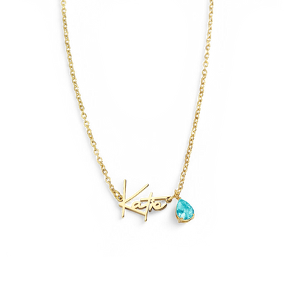 Collier avec pierre de naissance fait main