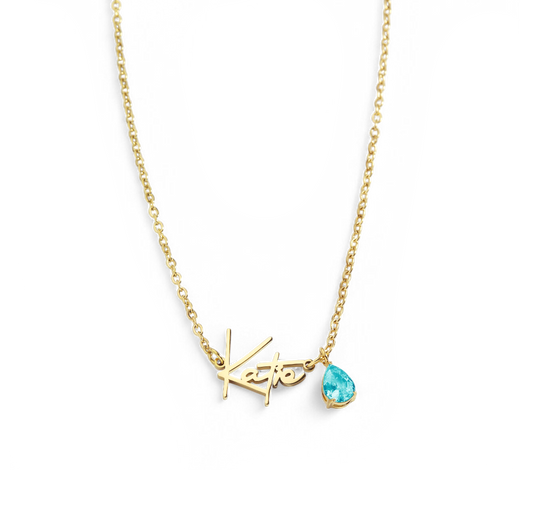 Collier avec pierre de naissance fait main