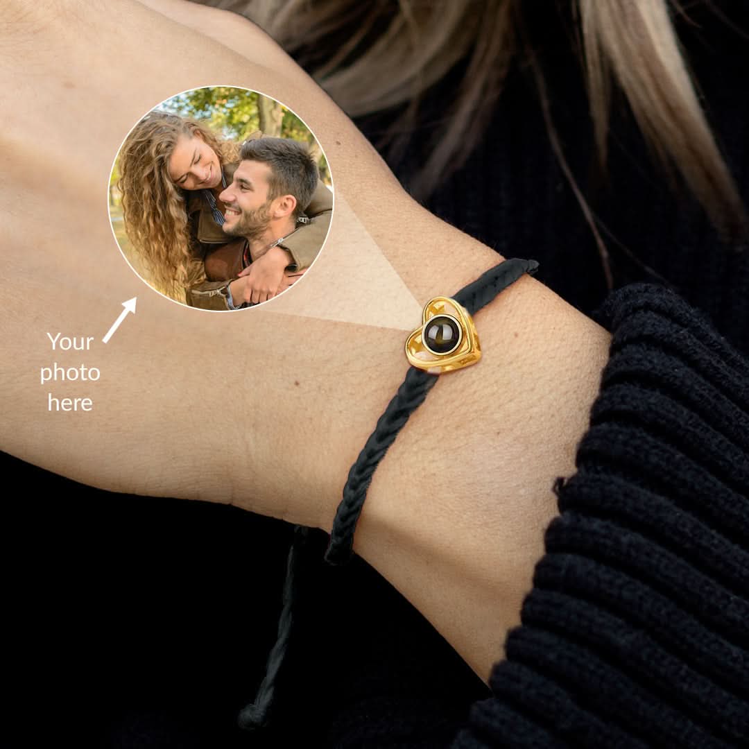 Bracelet Photo Ajustable Coeur