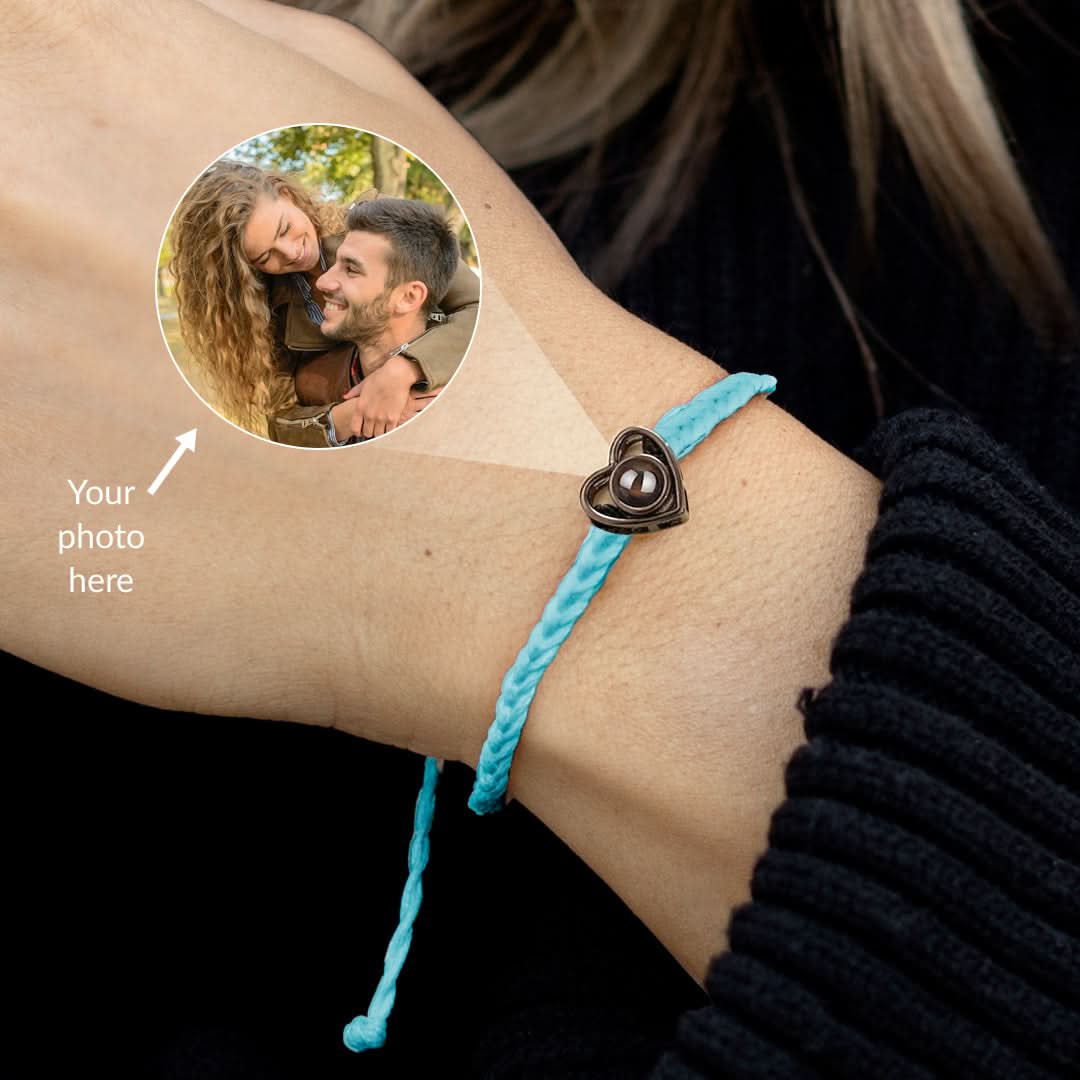 Bracelet Photo Ajustable Coeur