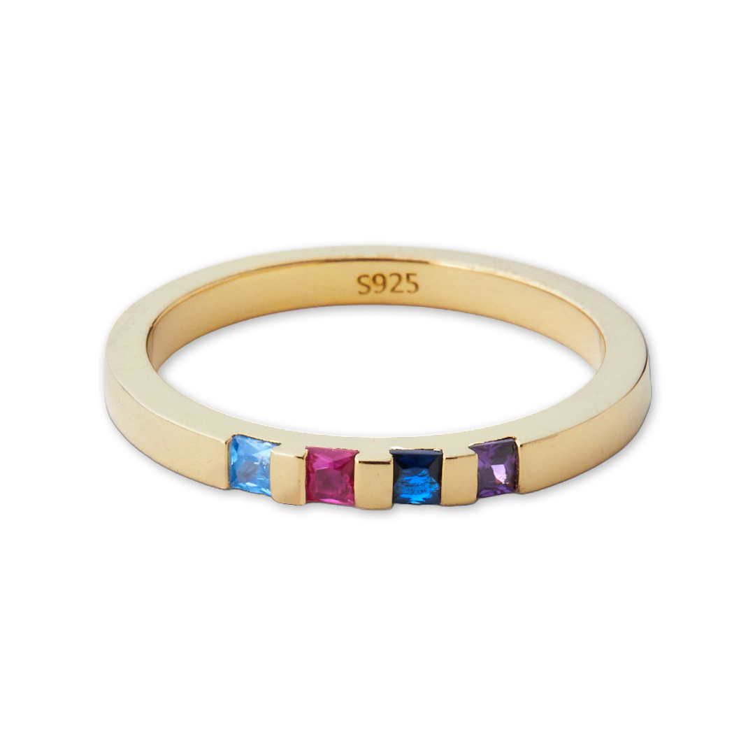 Bague avec pierre de naissance taille princesse