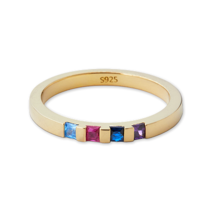 Bague avec pierre de naissance taille princesse