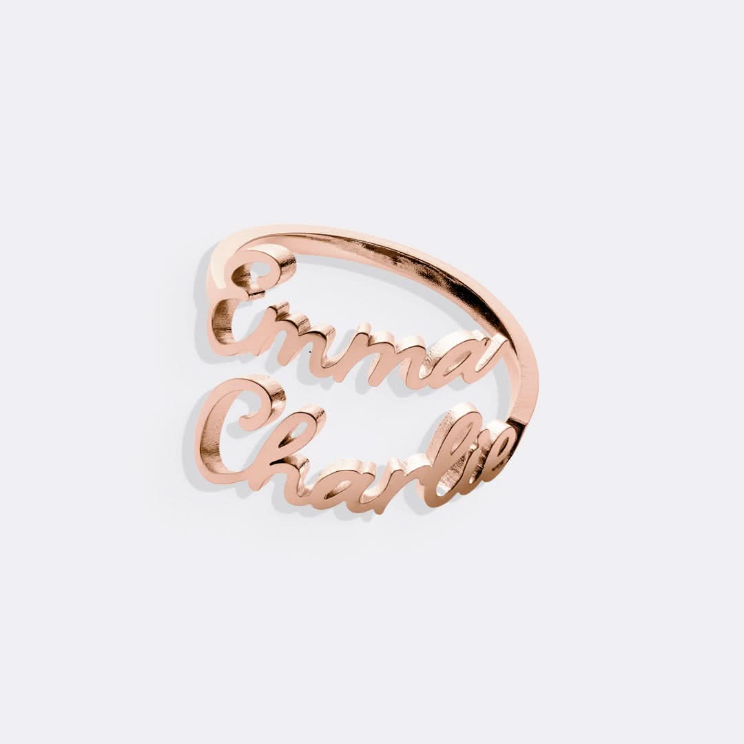 Bague double prénom