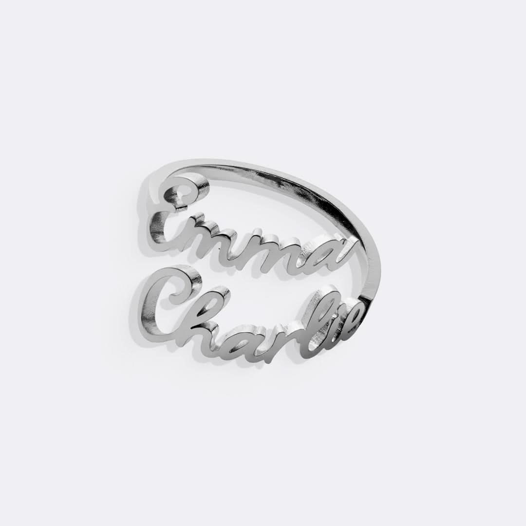 Bague double prénom