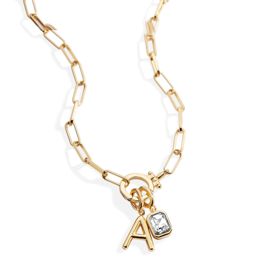 Collier Maille Initiale & Pierre de Naissance