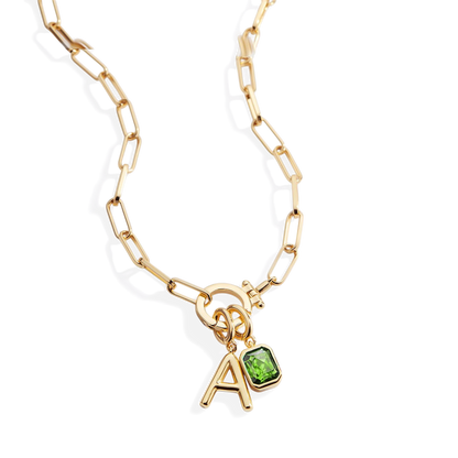 Collier Maille Initiale & Pierre de Naissance