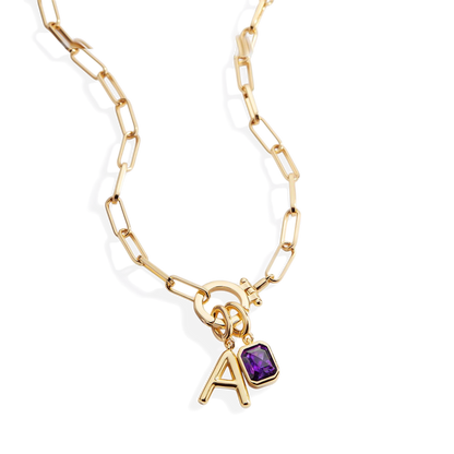Collier Maille Initiale & Pierre de Naissance