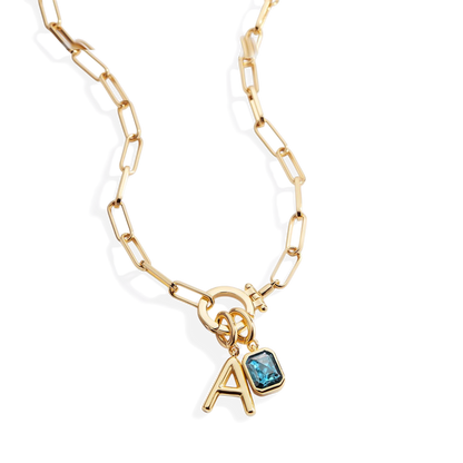 Collier Maille Initiale & Pierre de Naissance