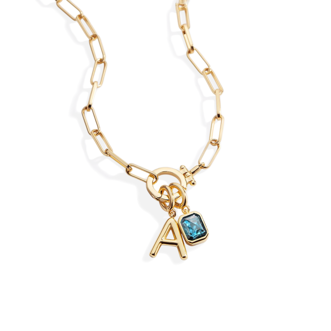 Collier Maille Initiale & Pierre de Naissance