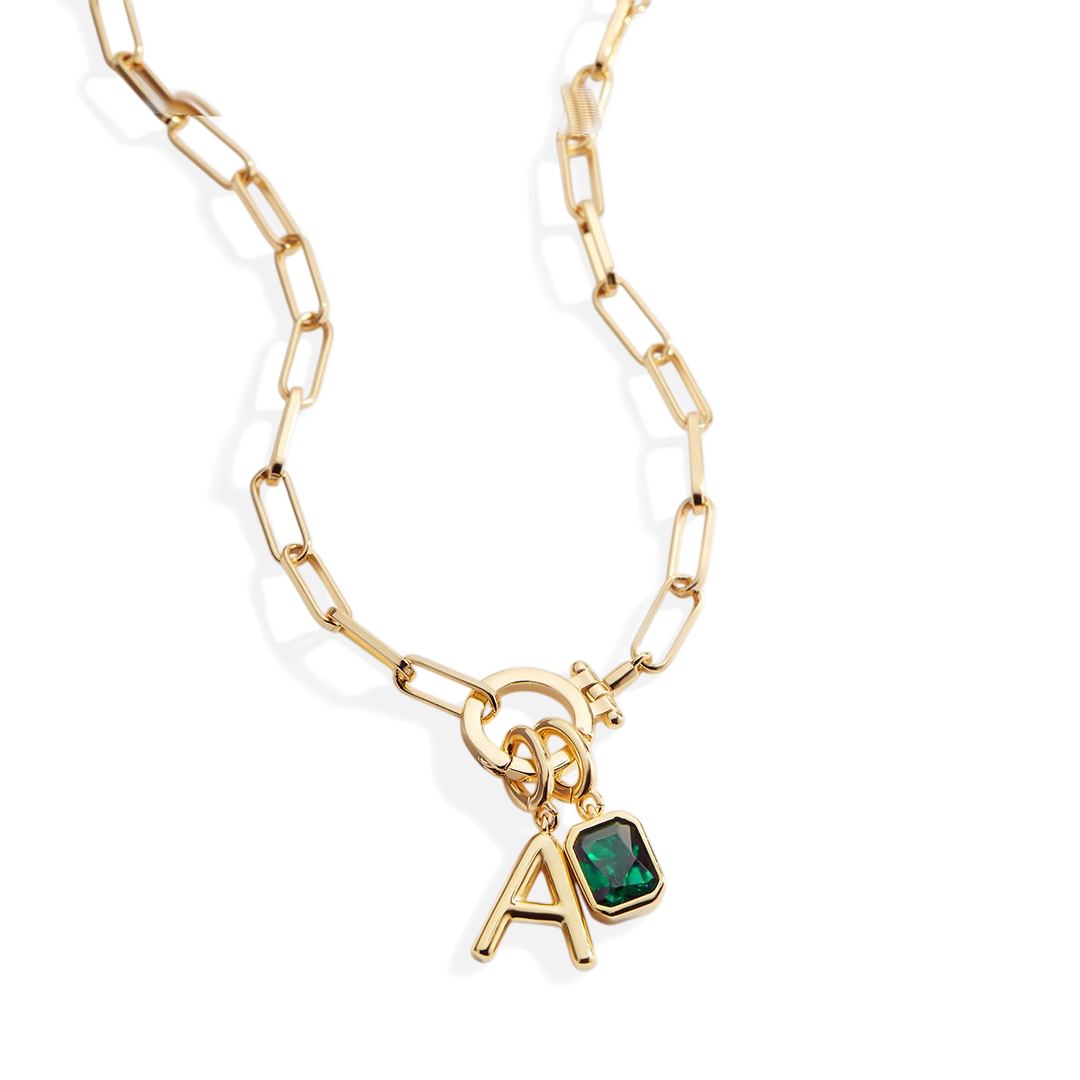 Collier Maille Initiale & Pierre de Naissance