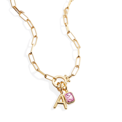 Collier Maille Initiale & Pierre de Naissance