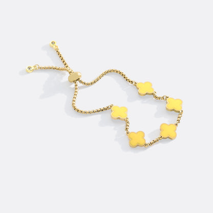 Bracciale smaltato a quadrifoglio