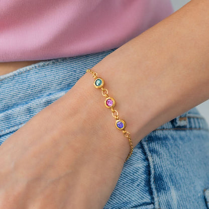 Bracelet personnalisé avec pierre de naissance