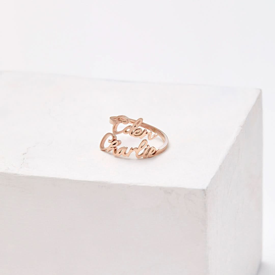 Bague double prénom