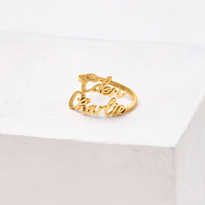 Bague double prénom
