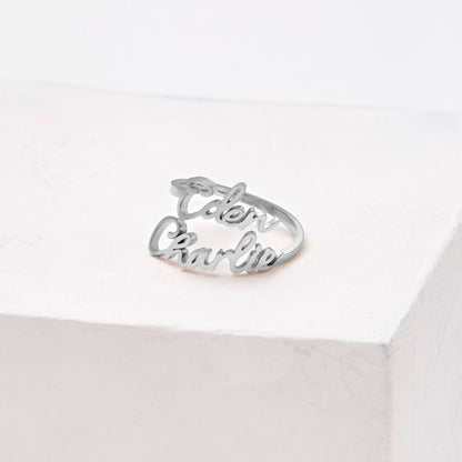 Bague double prénom