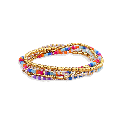 Set estivo di bracciali a perline da impilare