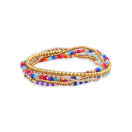 Set estivo di bracciali a perline da impilare