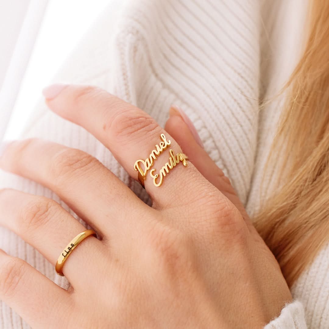 Bague double prénom