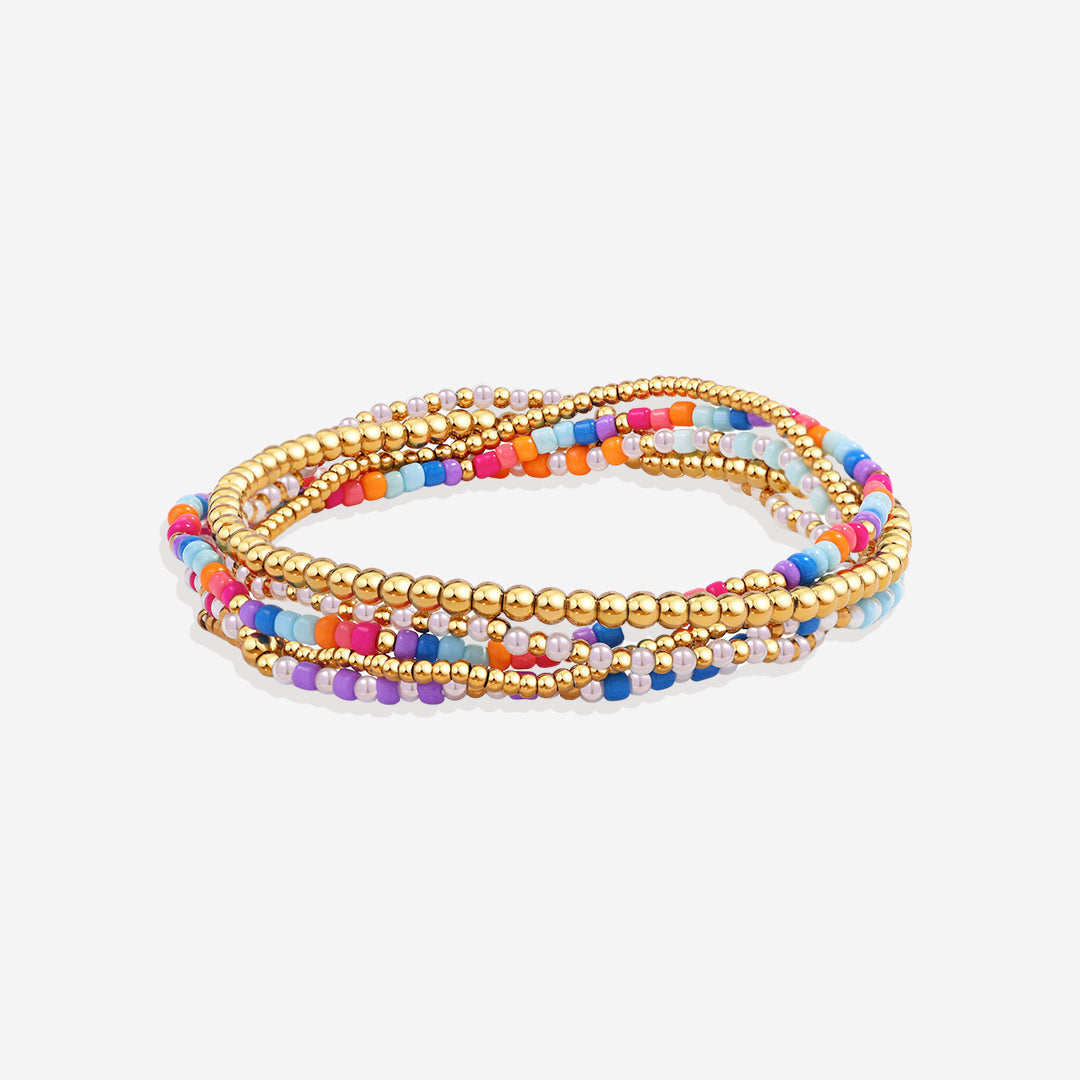 Set estivo di bracciali a perline da impilare