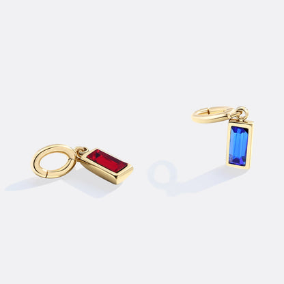 Charm con pietra di nascita baguette delicato