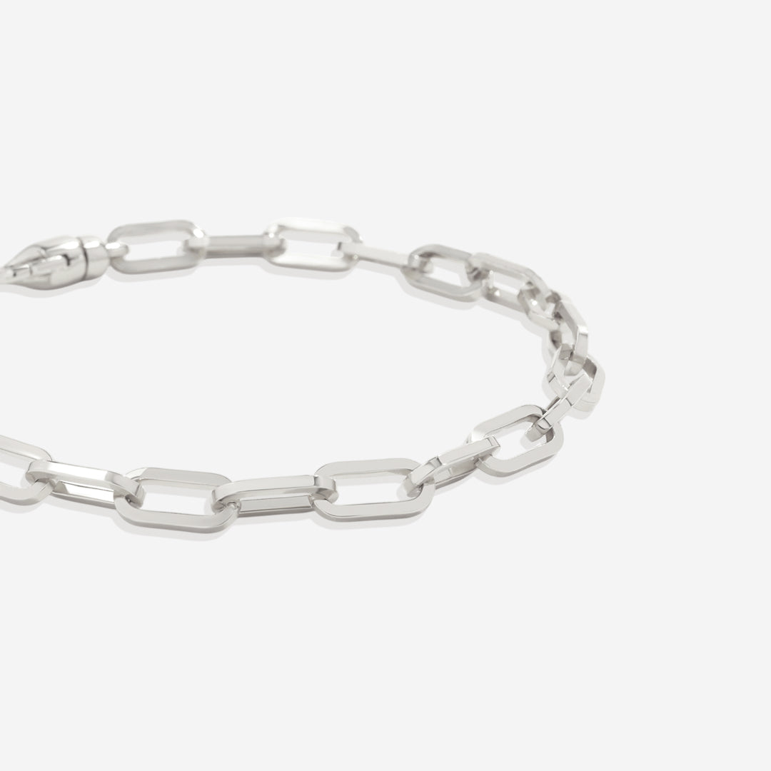 Bracciale a catena tipo paperclip a maglie aperte