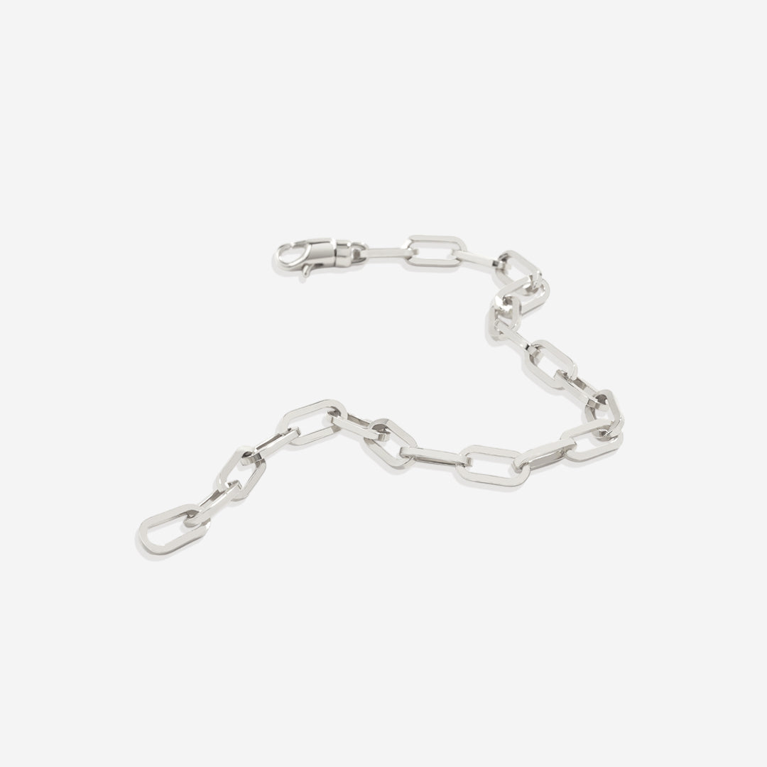 Bracciale a catena tipo paperclip a maglie aperte