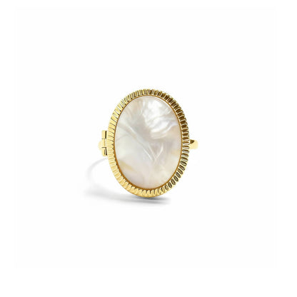 Bague médaillon personnalisée en nacre