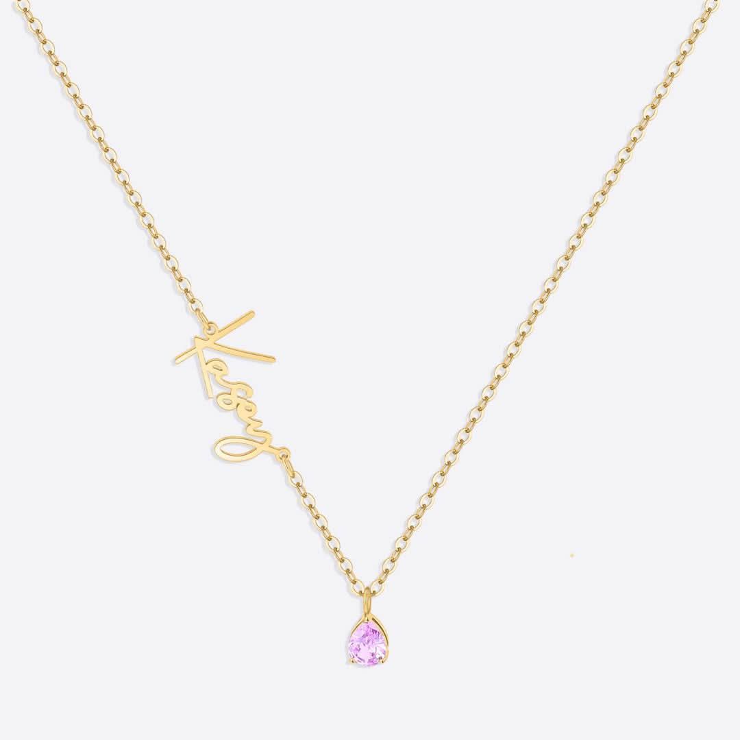 Collier avec pierre de naissance fait main