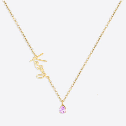 Collier avec pierre de naissance fait main