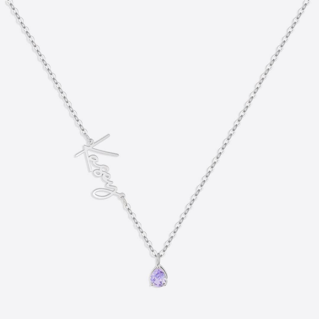 Collier avec pierre de naissance fait main