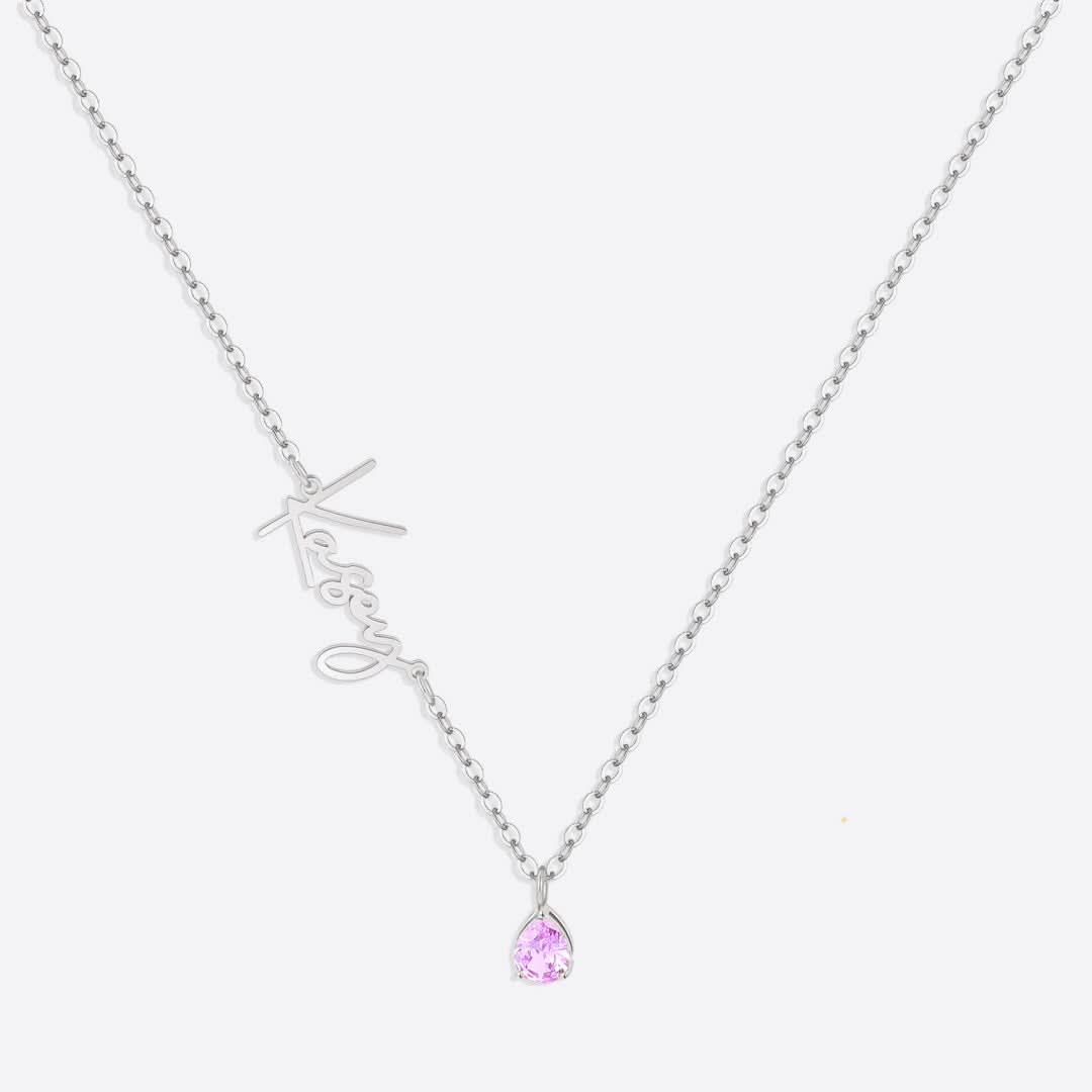 Collier avec pierre de naissance fait main