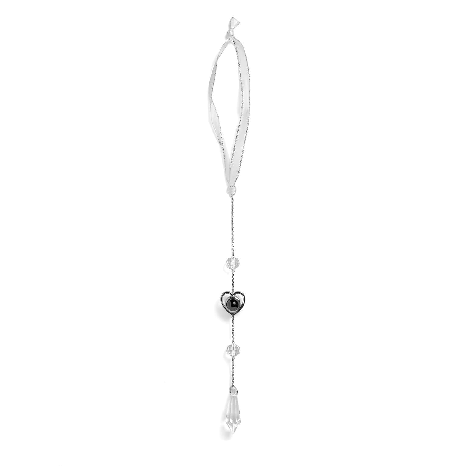 Ornement glaçon personnalisé en forme de cœur avec photo