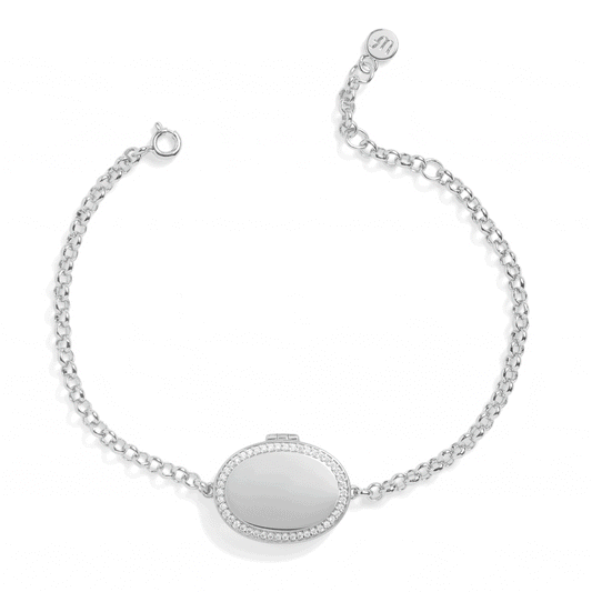 Bracelet médaillon ovale personnalisé
