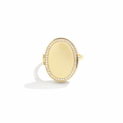 Bague Médaillon Ovale Personnalisée
