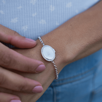 Bracelet médaillon ovale personnalisé