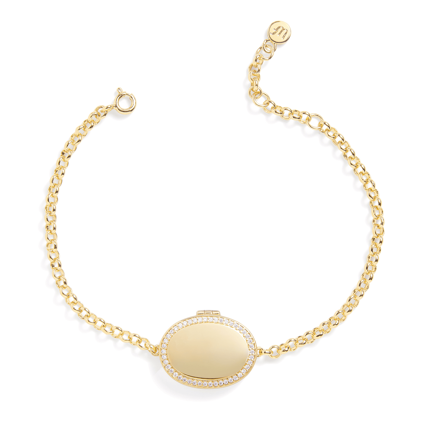 Bracelet médaillon ovale personnalisé